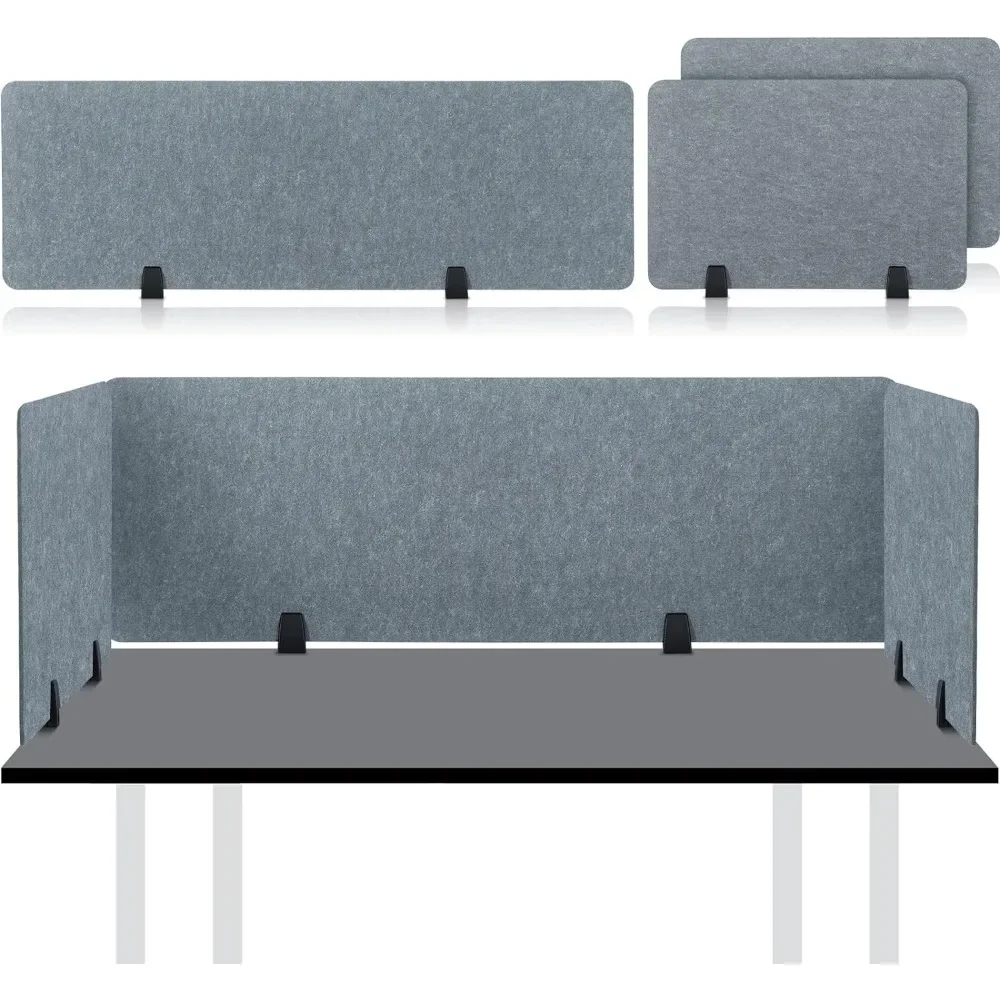 3 Pcs Acoustic Desk Divider Soundproof Desk Privacy Panel Freestanding Partitions Sound Absorbing for Students Office