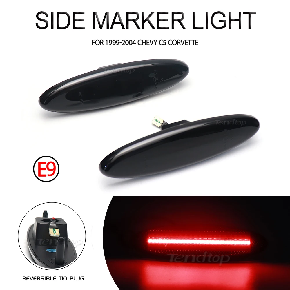 Luci Parafango Indicatore Laterale Posteriore A Led Rosso C5 Per 1997-2004 Chevy C5 Corvette Luci Di Ingombro Rosse Posteriori Sostituire Le Lampade L