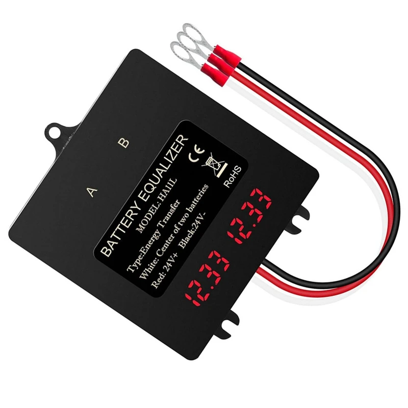 Bbattery Equalizer Intelligent Battery Balancer For Lead-Acid Lithium Batteries 24V Digital 2X12V Electrical Tool