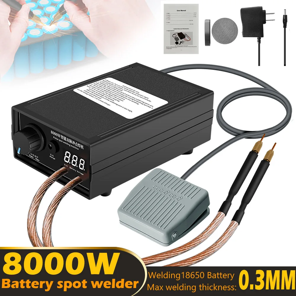 8000W Spot Welder Kit Ad Alta Potenza Fai Da Te 18650 Batteria Strumenti Di Saldatura Penna Portatile Per Saldatrice A Punti Per Nichel 0.1/0.3Mm