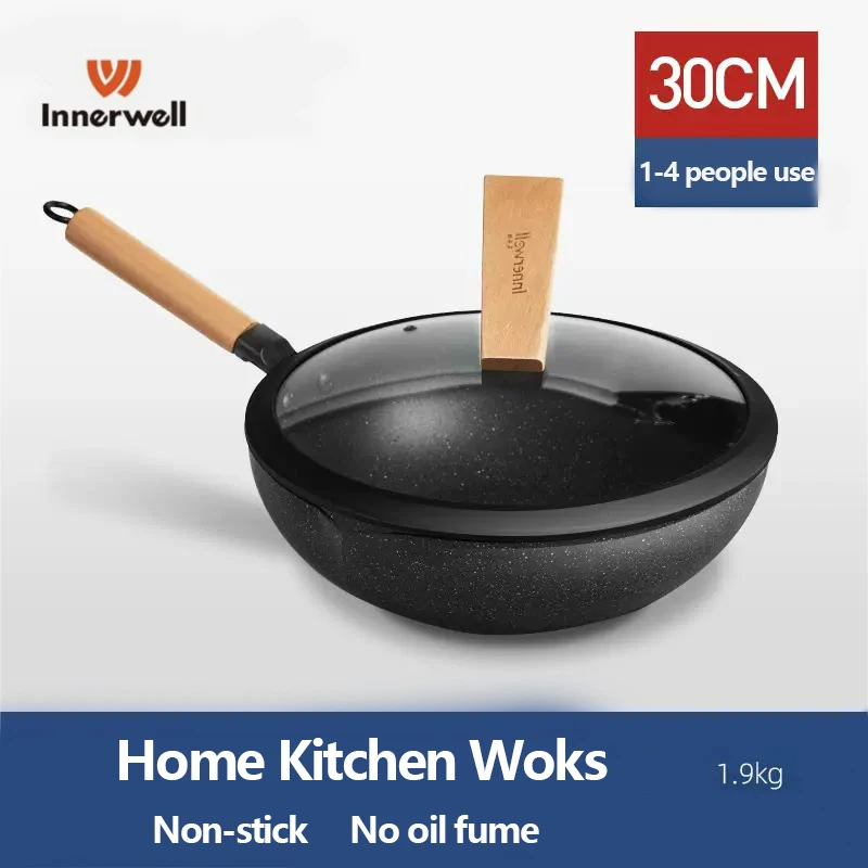 InnerwellHomeKitchenFryingPanWokNonstickNontoxicMaifanstone