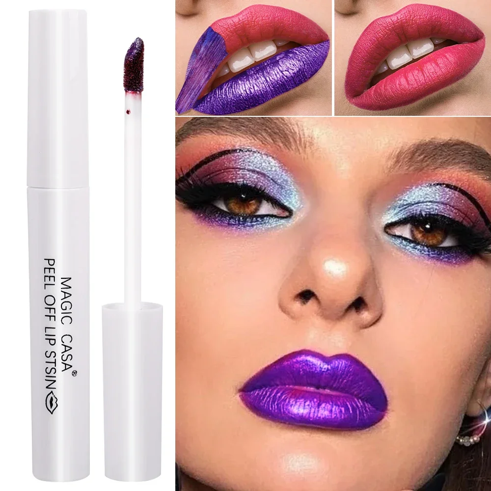 Incredibile Lucidalabbra Blu Peel Off 4 Colori Tazza Antiaderente A Lunga Durata Rossetto Liquido In Velluto Opaco Colorato Tear-Off Lip Tint Makeup