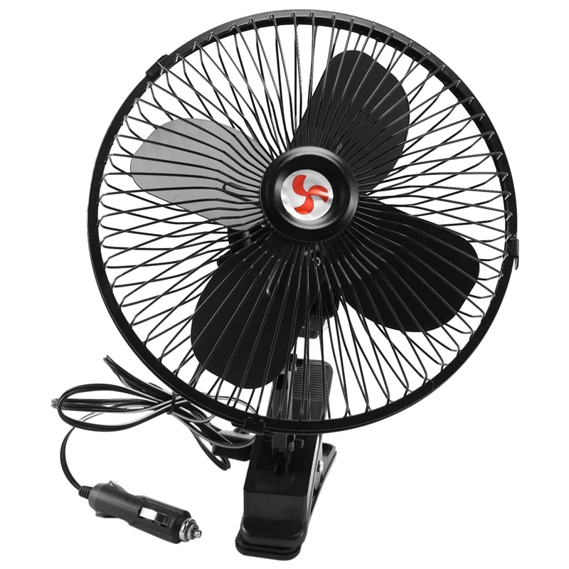

12V Dashboard Oscillating Vehicle Car Van Truck Home Desk Clip-On Fan For Cars Car Cooling Fan Car Interior