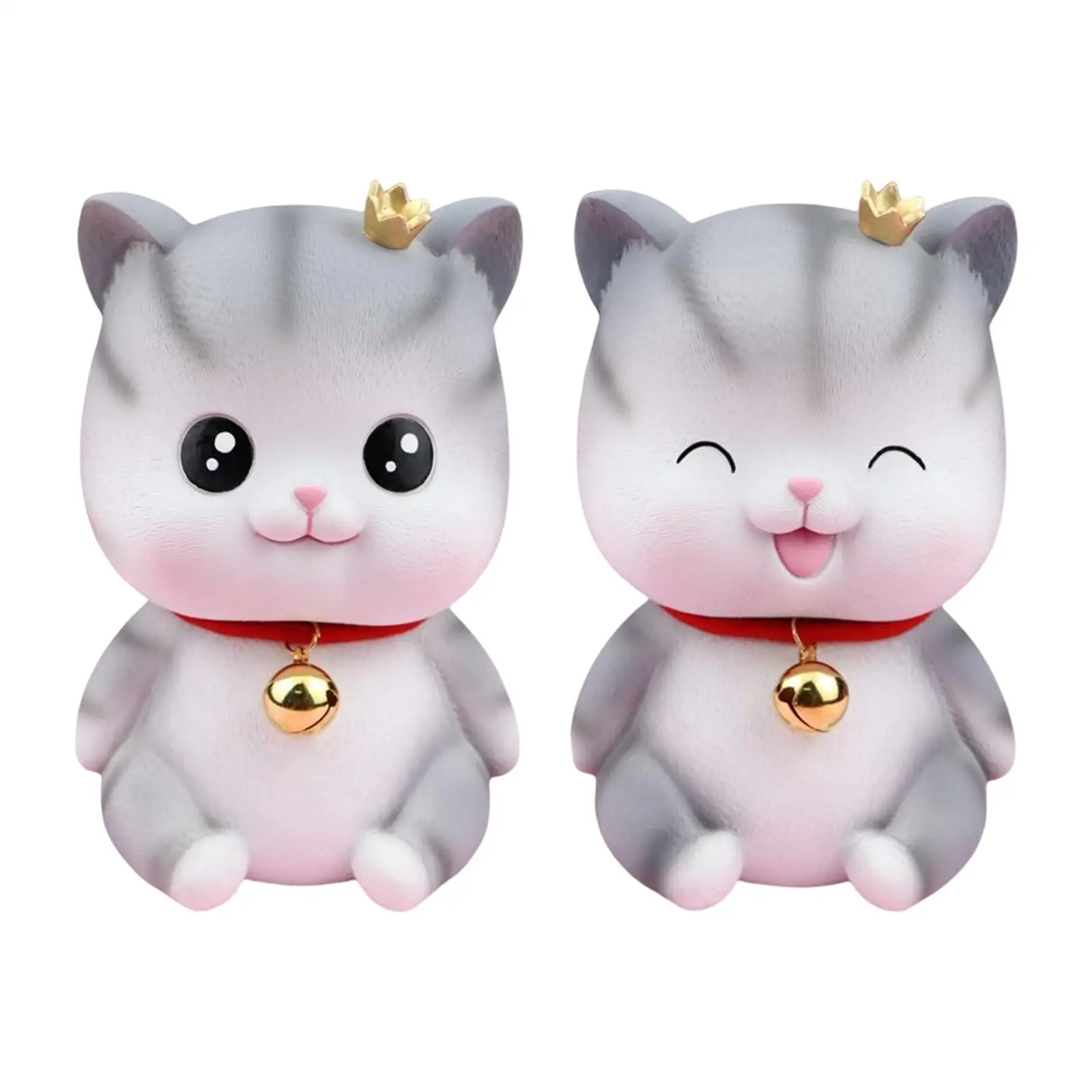 

Cat Piggy Bank Animal Statue Container Money Saving Box Sculpture for Desk