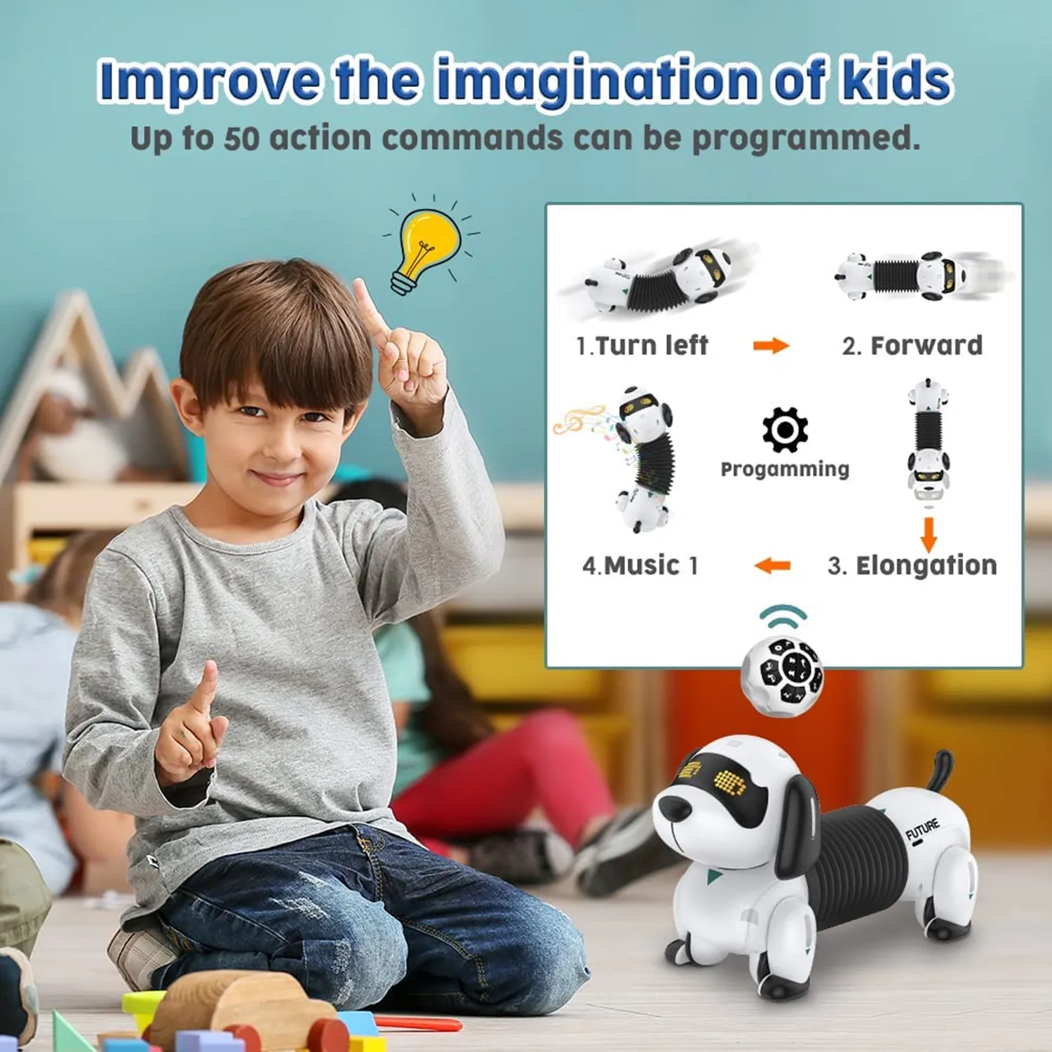 

Intelligent Robot Dog 2.4G Child Wireless Remote Control Talking Smart Electronic Pet Dog Toys For Kids New Programmable Gifts