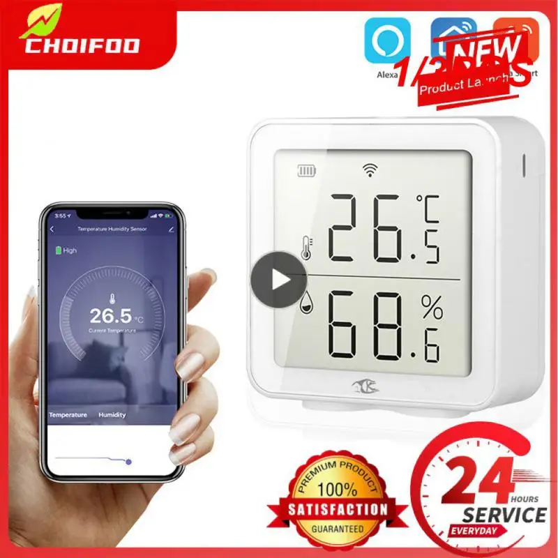 

1/3PCS Tuya WiFi Smart Home Life For Alexa Assistant Humidity And Temperature Sensor Smartlife Hygrometer Thermometer