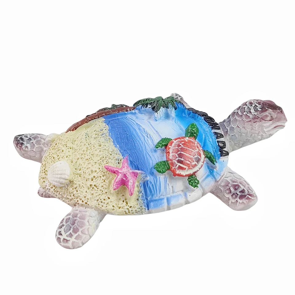 Calamita Frigorifero 3D Hurghada Egitto - Souvenir Da Viaggio In Resina Fatta A Mano, 7x6cm