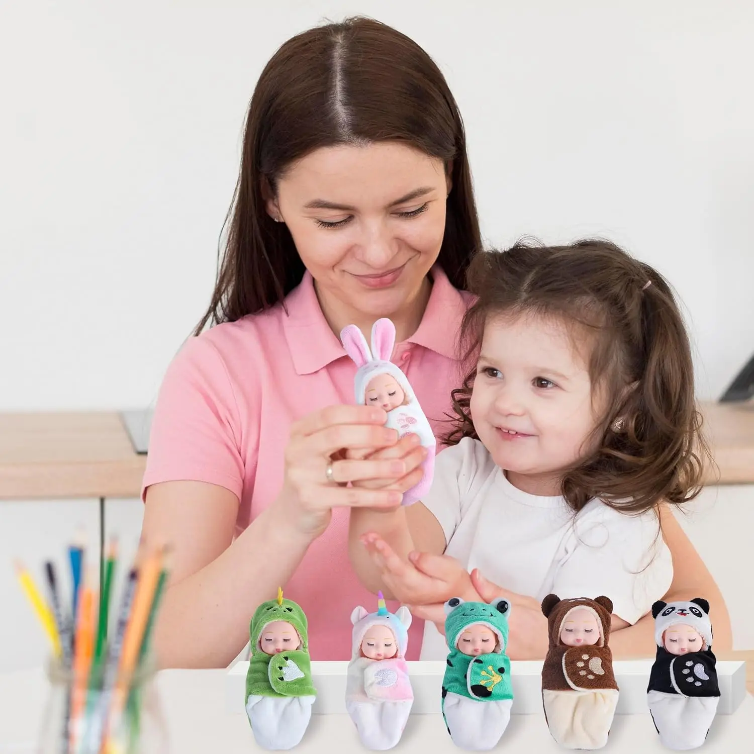 Mini Rebirth Doll Sleep Baby Doll Animal Theme Sleeping Bag Limb Activity Simulation Doll BJD Doll Toy Children's Birthday Gift - 6