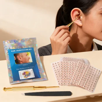 Kit per digitopressione auricolare 4 in1,1200 pezzi Set per stimolazione dei semi auricolari per perdere peso, smettere di fumare, stress e cura del sonno, terapia per uso domestico
