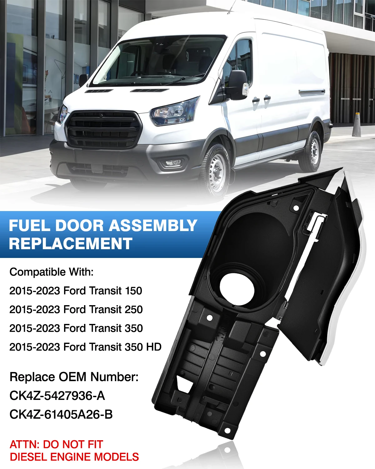 350×150 Fuel Tank Filler Pipe Door Housing Flap For Ford Transit Van