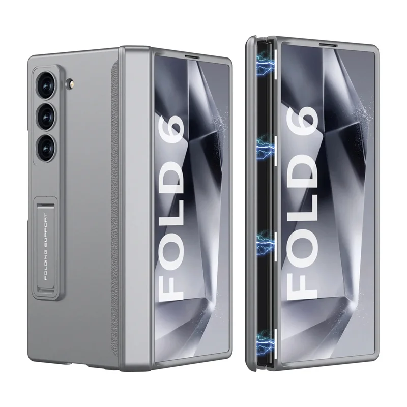 GKK Magnetic Hinge Case with Tempered Glass Bracket and Matte Plastic Cover