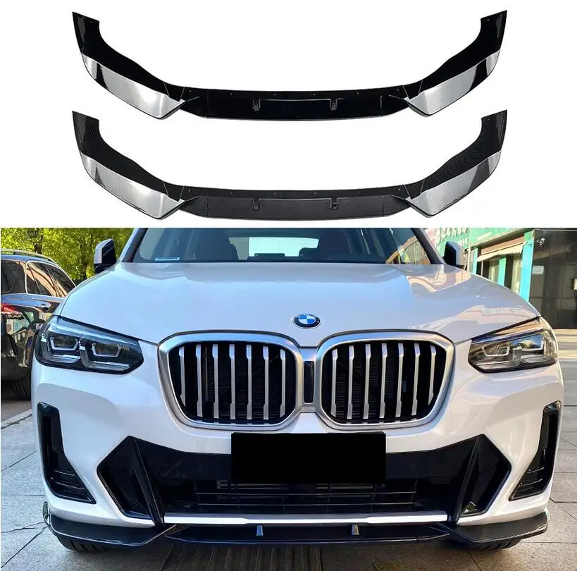 

Для BMW X3 X4 G01 G02 M Pack 2021 2022 2023 передний бампер спойлер губы разветвители ветрозащитный набор ABS краска углерод