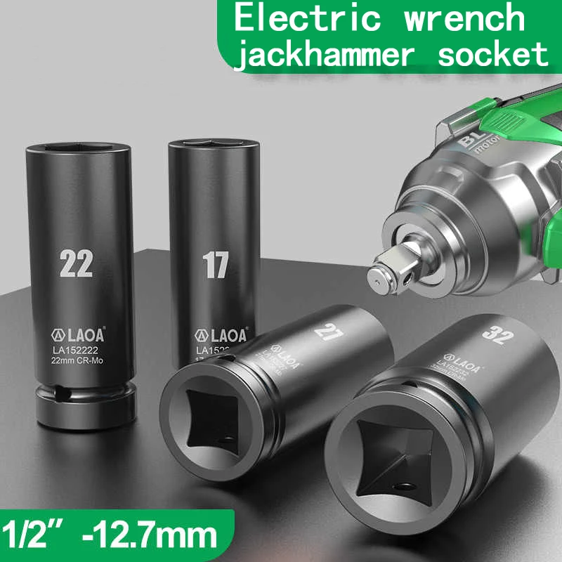 1/2 inch Head Ratchet Wrench Drill Torque Spanner 17-32mm Hex Socket Wrench Deep Sleeve For Pneumatic Electric Tool