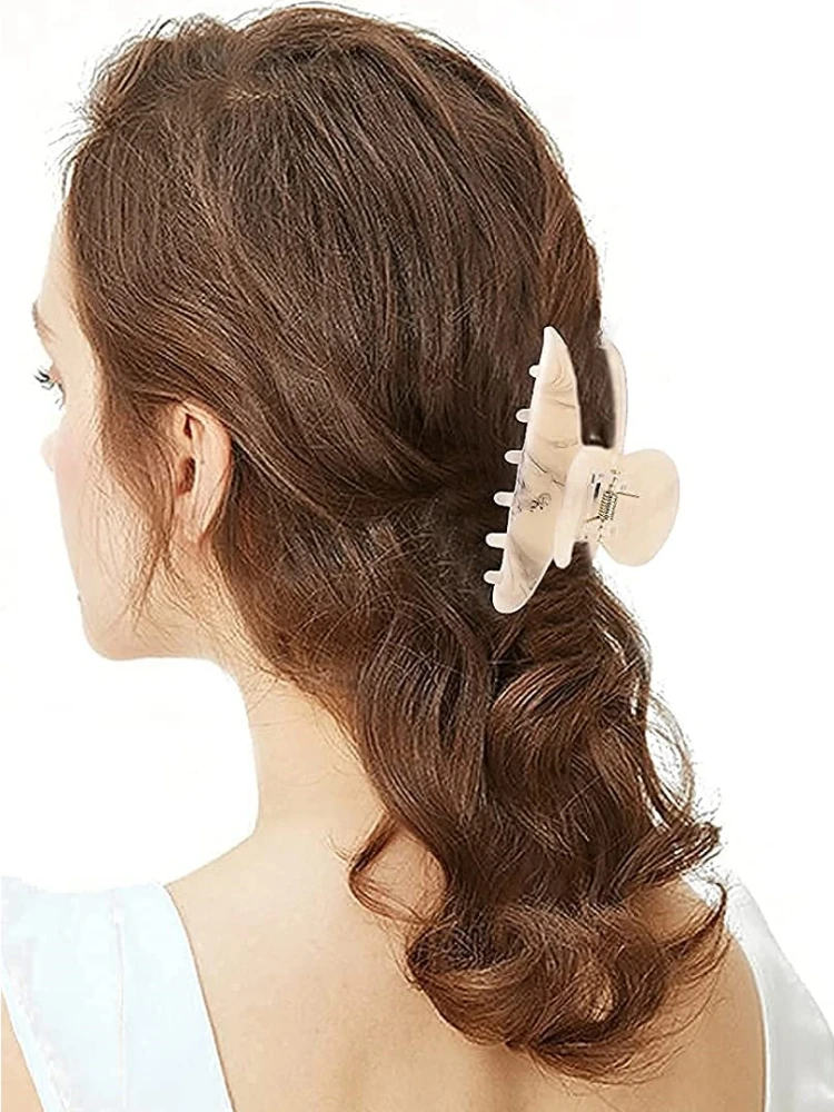Bunte Mode Acetat Haar Krallen Frauen Haarschmuck Halbmond Pferdes chwanz Essigsäure Krallen clips für Mädchen – Detail 2