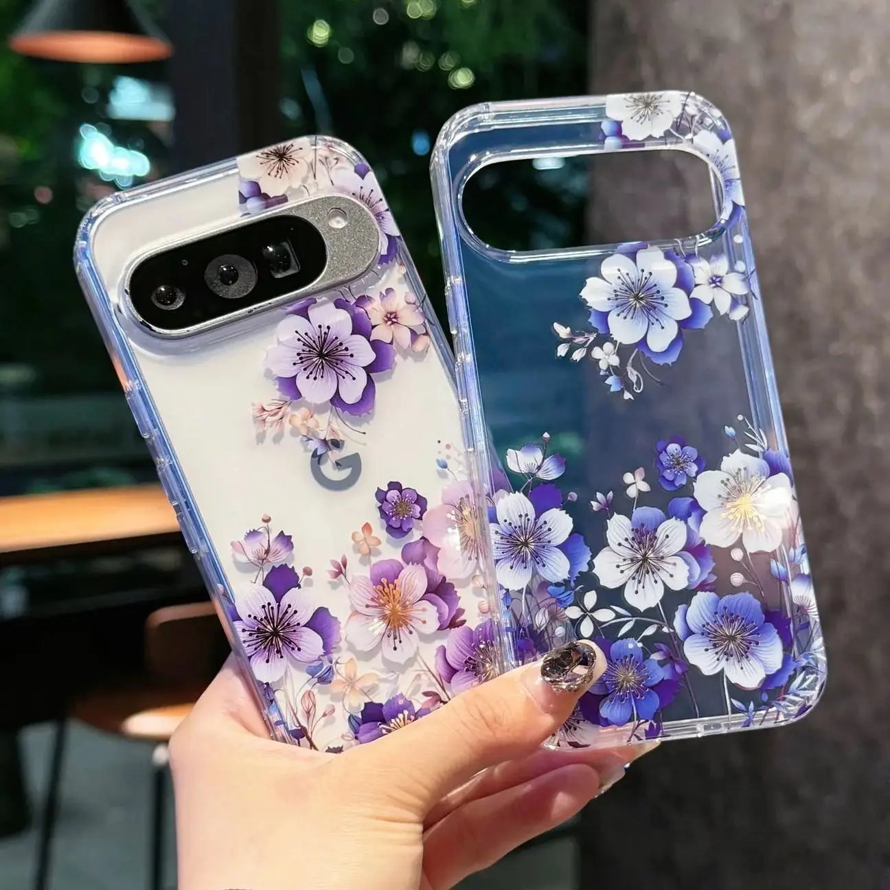 Serect Garden Flower Series Colorful Phone Case - Hard Acrylic Clear Protective Back Cover Bumper