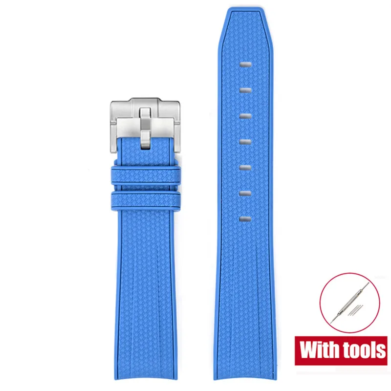 20mm Premium Diving Strap - Arc Curved End TPU Rubber Bracelet with Watch Band Tools