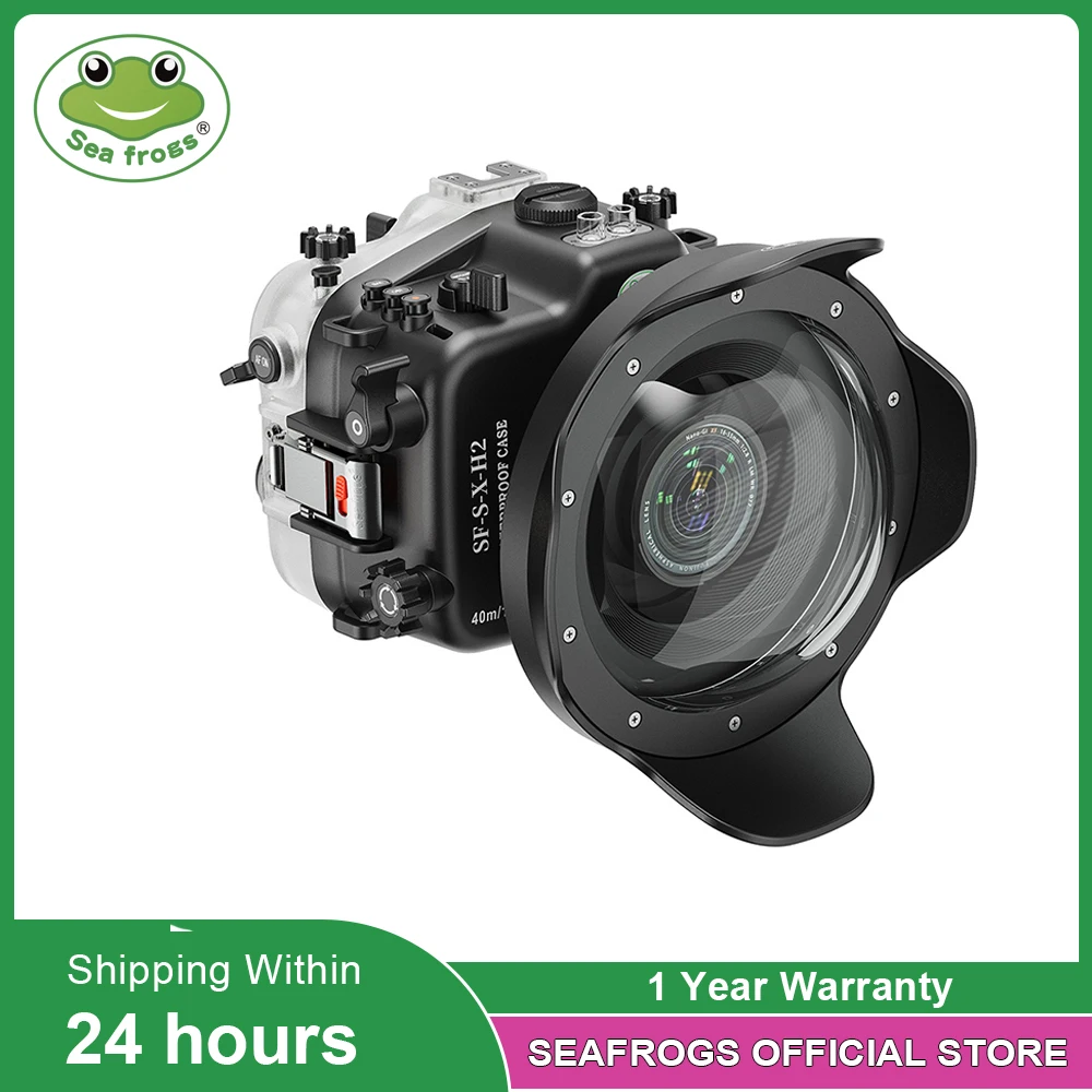 Custodia Per Fotocamera Subacquea Seafrogs Con Porta Dome Pc 6 "8" Per Obiettivo Fujifilm X-H2/X-H2S Xf 16-55 Xc16-50 Xf18-55