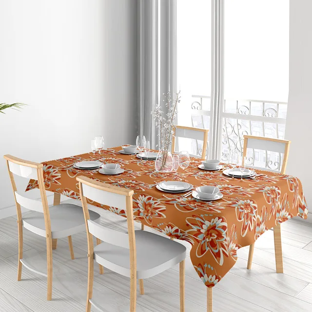 Floral Print Rectangular Tablecloth 3