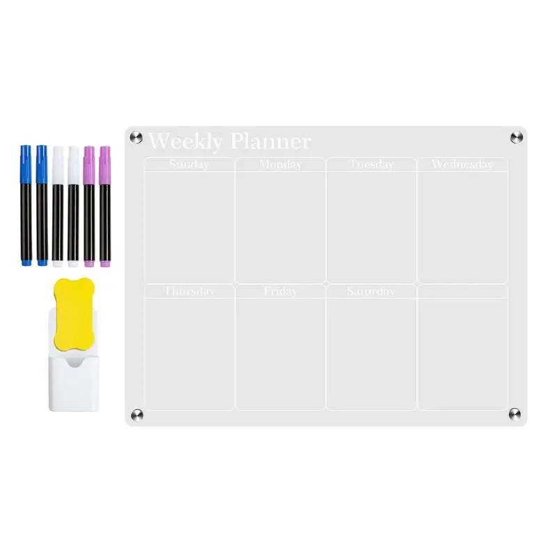 

Weekly Planner Magnetic Fridge Acrylic Planning Board Set For Fridge Home Accessories Weekly Planner For Important Reminder
