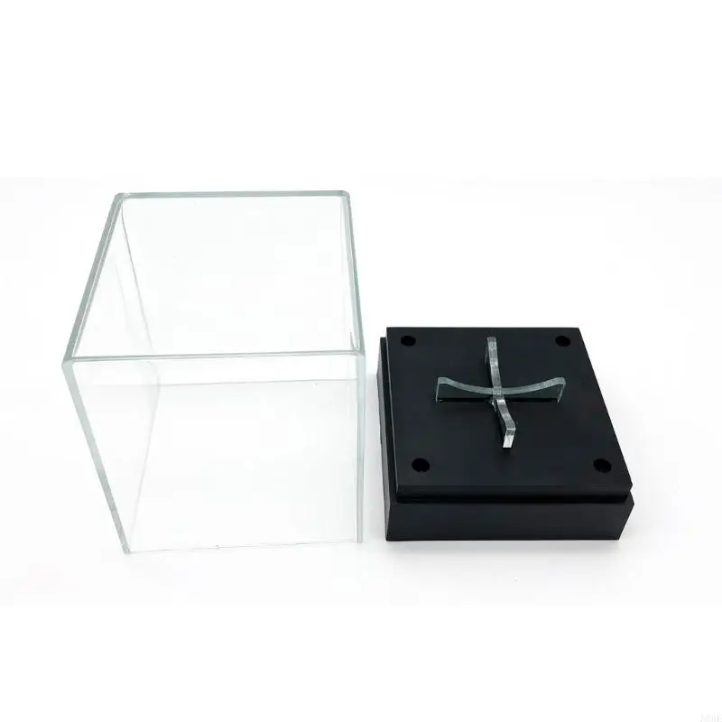 K8GE Acrylic Clear Baseball Holder Display Box Dustproof Baseball Case with Led Light