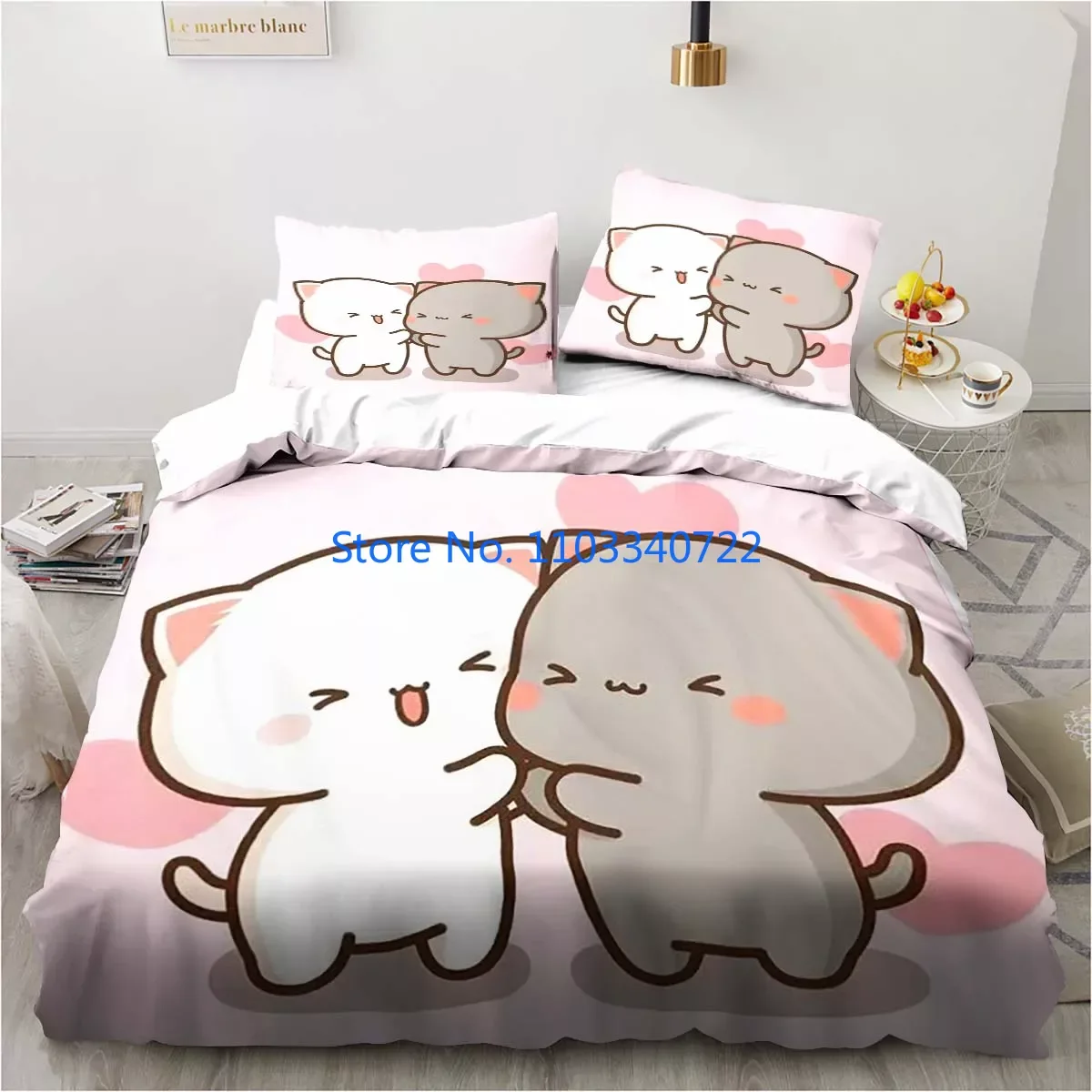 Bubu Dudu Cartoon Cute Bear Kawaii  Duvet Cover Set 3D Print Comforter Cover Bedclothes for Boy Girl Bedding Sets Bedroom Decor 3