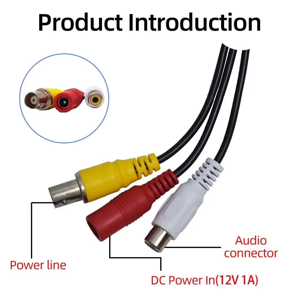 PEGATAH 2MP 1080P HD Mini AHD Camera 3.6mm Lens Security Surveillance CCTV Camera With audio Microphone BNC Video Connector