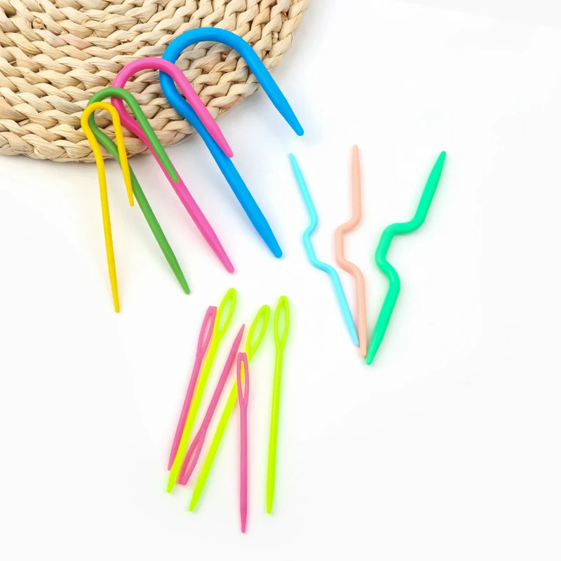 10pcs 7/9cm Plastic Sewing Needles For DIY Knitting Crochet Crafts Handmade  Knitting Sweater Hat Tools SuppliesRandom Color - AliExpress