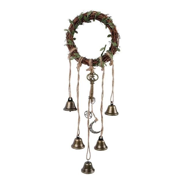 Witch Bells Home Decor Vine And Metal Witch Protection Wreath Handmade Witch  Bells Magic Wind Chimes