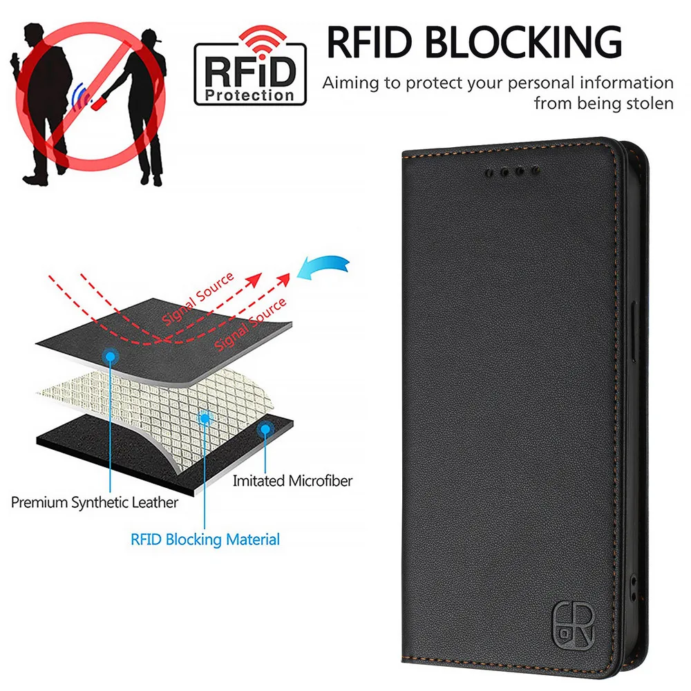 Luxury Magnetic Leather Flip Cover Case - Book Style Etui