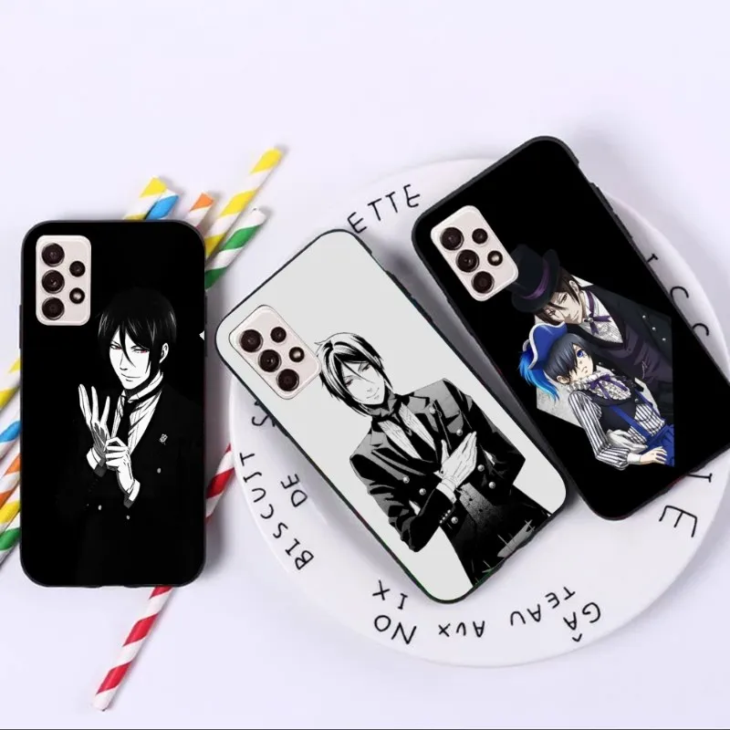 Cool Anime Black Butler Phone Case Per Samsung A91 A81 A73 A72 A71 A30S A20 A12 A13 A52 A53 4G 5G Soft Black Phone Cover