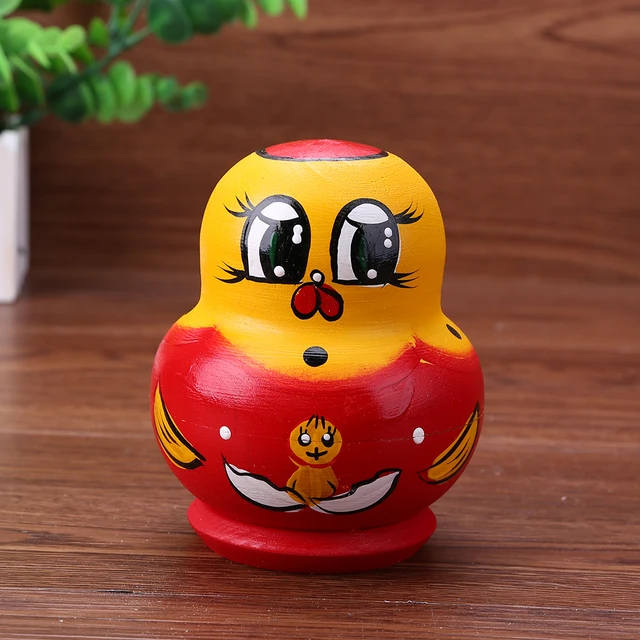 10pcs Cute Russian Matryoshka Dolls Improving Practical Ability Rich Game Content Basswood Nesting Dolls Craft Kids Gifts 6