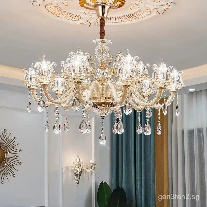 

European style chandelier simple modern light luxury style 2020 new atmosphere dining room home bedroom American living room
