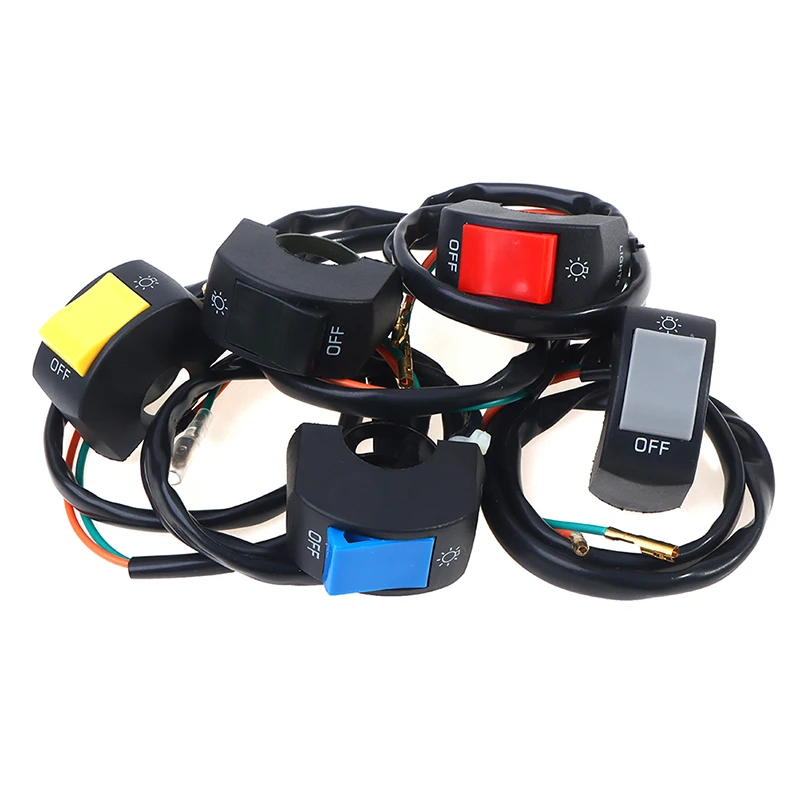 

1PC 22mm ON/OFF Motorcycle Switch Push Button 12V Button Connector Handlebar Switch for ATV Electronic Bike Scooter Motorbike