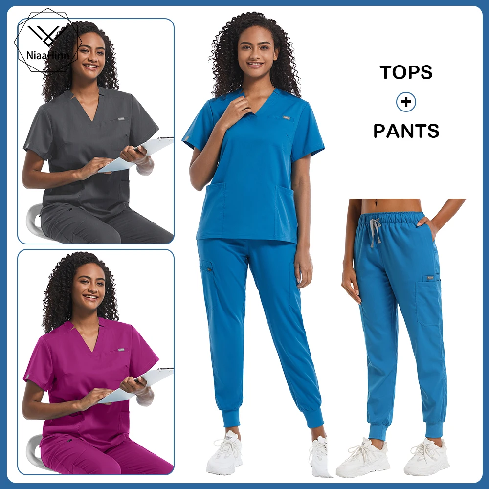 

Medical Uniforms Unisex Chemical Laboratory Medical Staff Scrub Sets Women Dentist Pet Clinic Veterinary Work Wear Men Wholesale