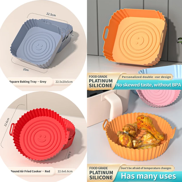 Silicone Baking Air Fryer Accessories  Air Fryer Silicone Baking Tray - Air  Fryer - Aliexpress