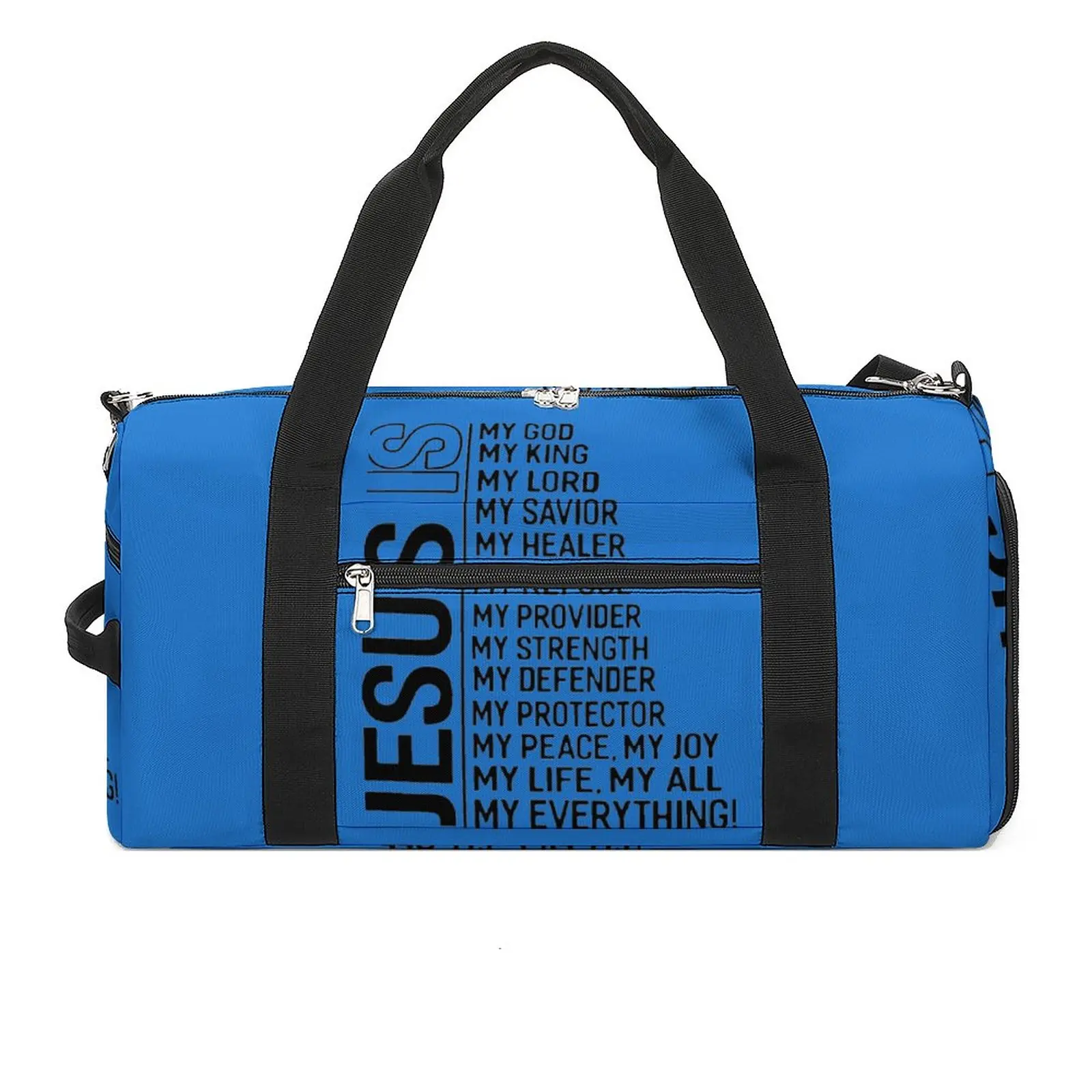 

Gym Bag Jesus Is My God Sports Bag with Shoes Christian Faith Men Women Outdoor Design Handbag Retro Swimming Fitness Bag