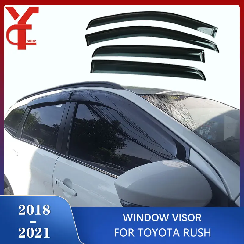 

Side Door Window Visor Protector For Toyota Rush 2018 2019 2020 2021 Weathershield Sun Rain Guard Exterior Parts Car Accessories