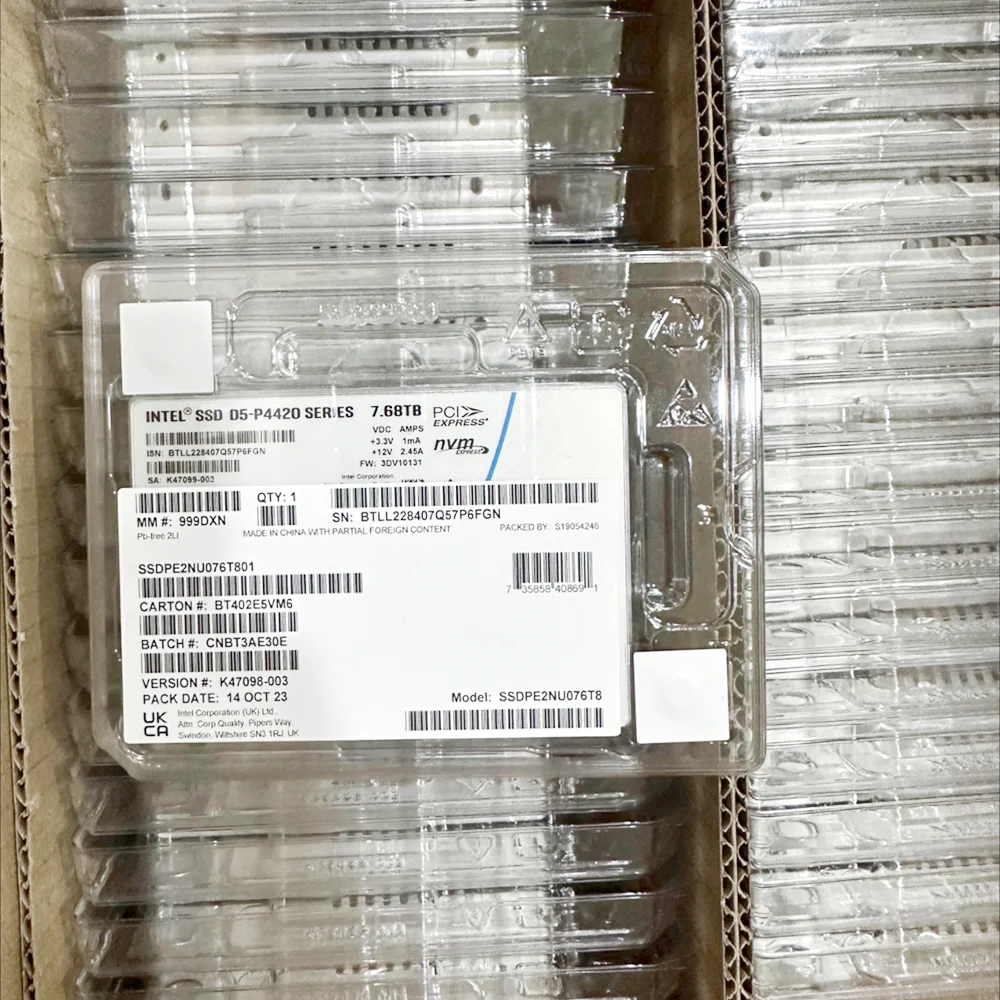 ڿ ָ Ʈ ̺  SSD, D5-P4420 ø, 7.68TB, DC NVME U.2, 2.5 ġ, SSDPENU076T8