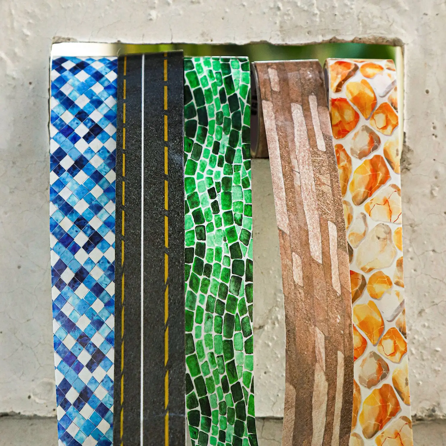 Mr. Paper, Wandering on The Road Series Washi Tape, Floor Tile Theme Students Hand Account Material Tape Priming Decorative Tape 5
