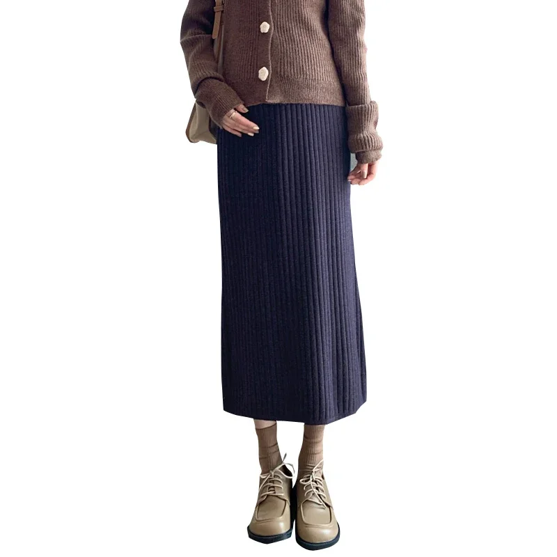 Fashion Maternity Clothes Office Ladfy Elegant Abdominal Knitted Skirts High Waist Pregnancy Pleated Skirts Formal