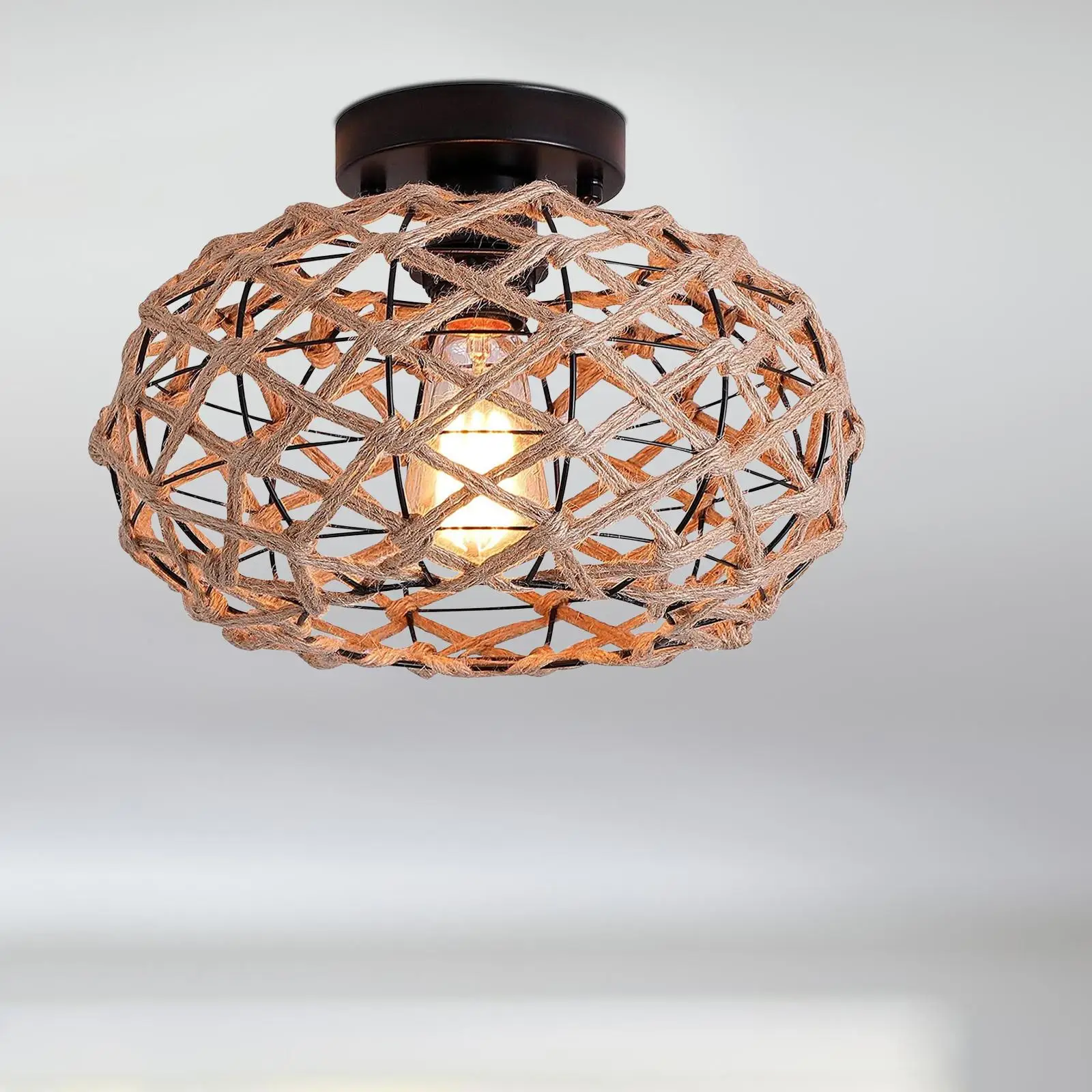 

Woven Lampshade Floor Lamps Handwoven for Outdoor Kitchen Room