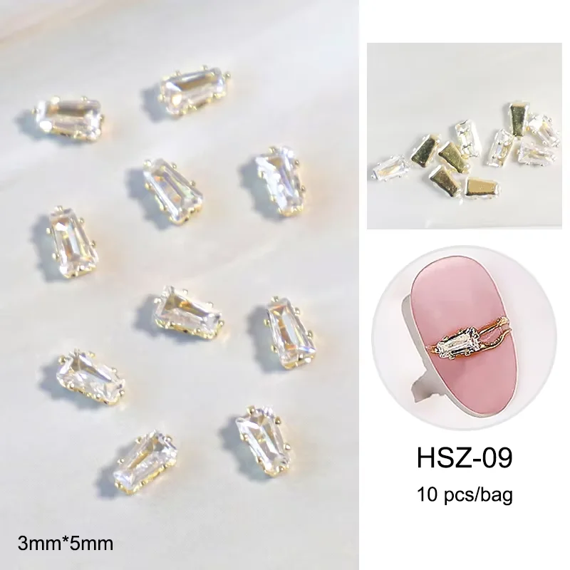 10 Stück 3D-Diamanten mit flacher Rückseite, Dekorationen, Nägel, Strasssteine, goldfarben, klare Pferdeaugen, Wassertropfenform, Kristallschmuck, Nagelkunst, DIY – Detail 16