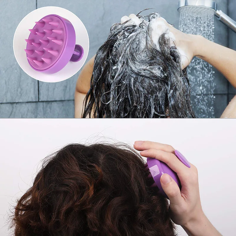 Description Picture 6 of itemBarber Shampoo Brush Flexible Silicone Shampoo Brush Home Cleaning Hair Products Scalp Care Comb Hairdressing Styling Tools