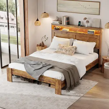 Rustic LED Storage Bed 1
