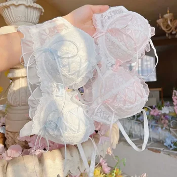 Stile giapponese Lolita Princess Vento Pizzo Lingerie di pizzo Design per ragazze Reggiseno push-up Intimo donna Reggiseno push up