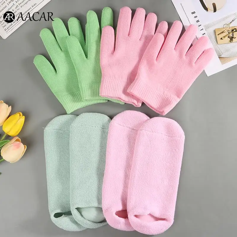 

1Pair Reusable SPA Gel Socks Gloves Moisturizing Whitening Exfoliating Smooth Hands Mask Foot Care Tool