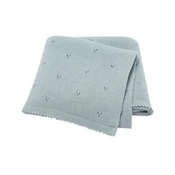 Super Soft Cotton Knit Baby Blanket for Infants - Cozy Sleep Quilt Cover for Strollers (82W1641)
