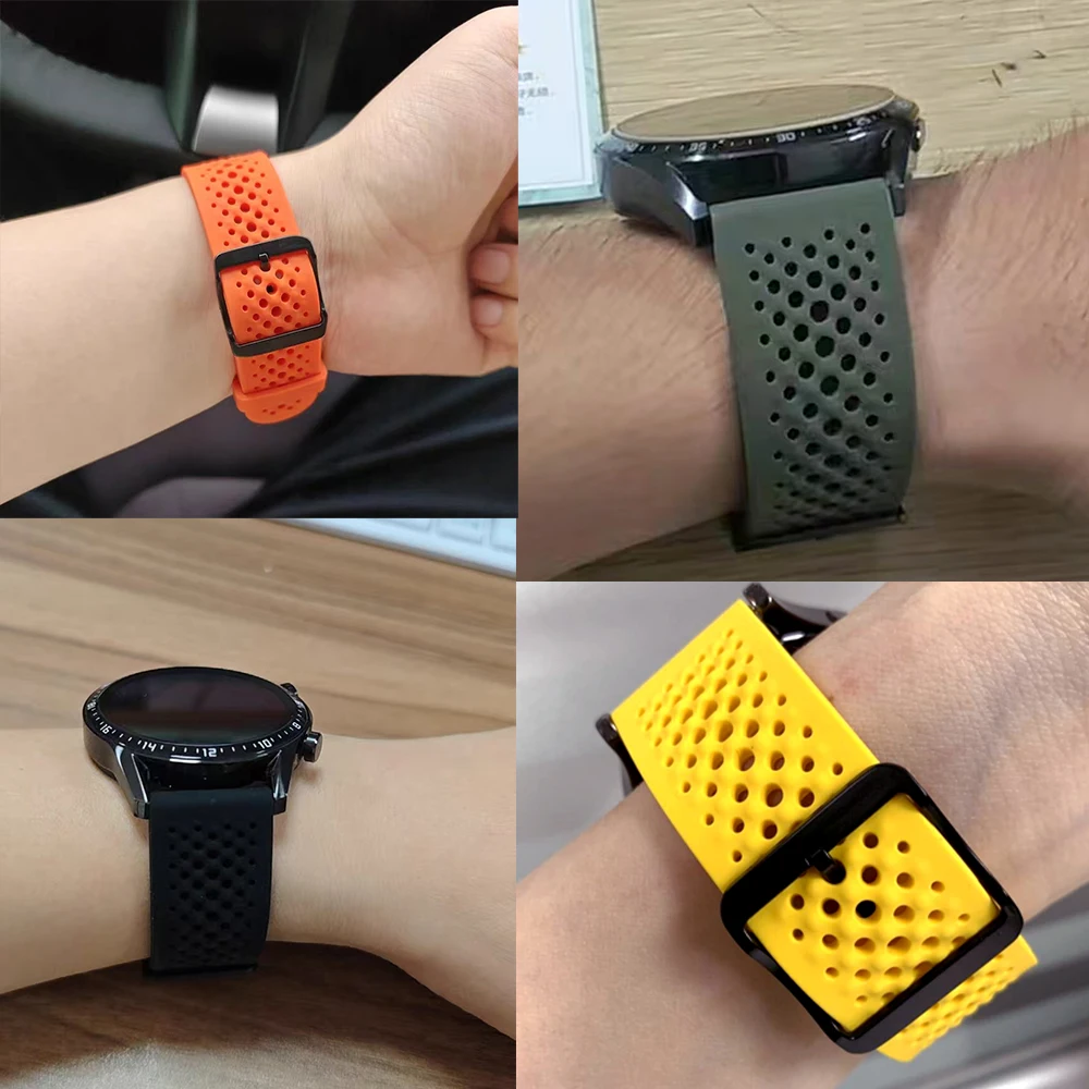 22mm Silicone Sport Breathable Watch Strap