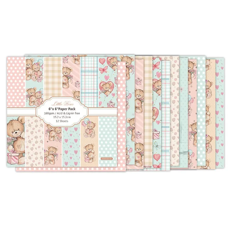 

petit ours patterned paper Scrapbooking paper pack handmade craft paper craft Background pad
