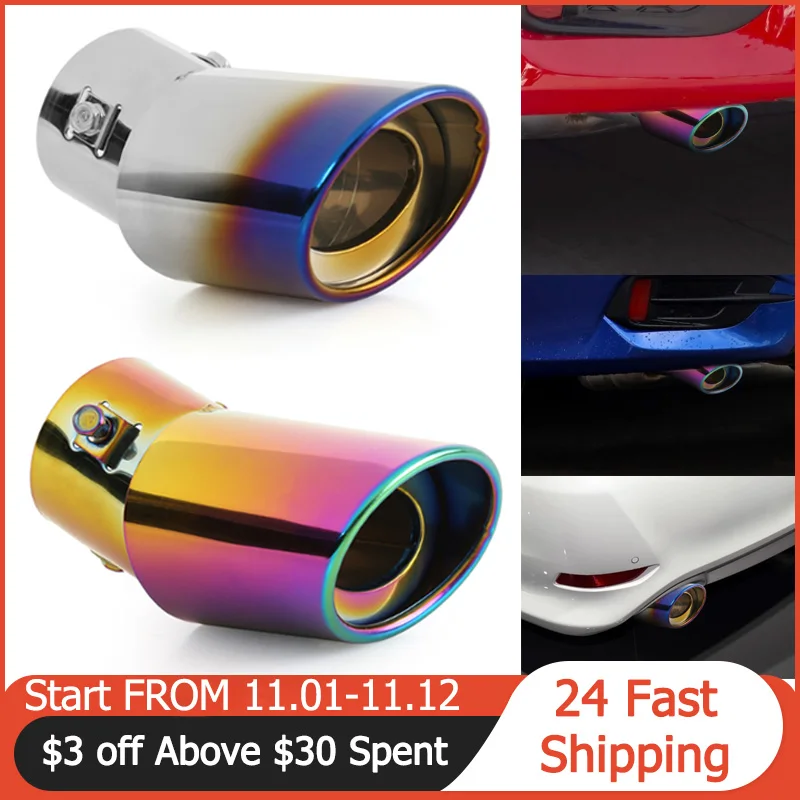 Best Price Chrome Car Rear Exhaust Pipe Tail Muffler Tip Round Fits for